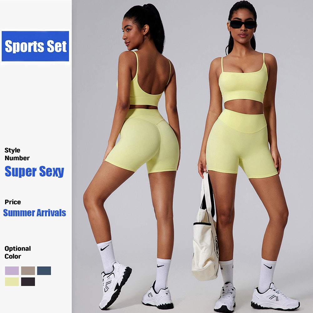 Pilates In Yoga Pants - Conjunto de Yoga Amarelo Cloud Hide