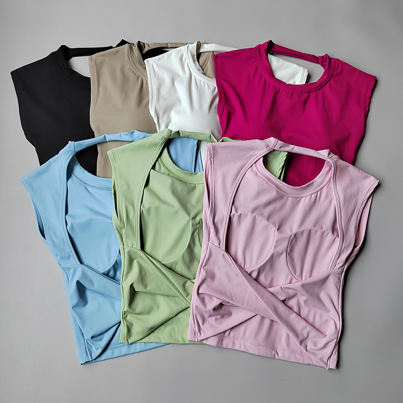 Pilates Yoga Jacket - Yoga de manga curta almofada de